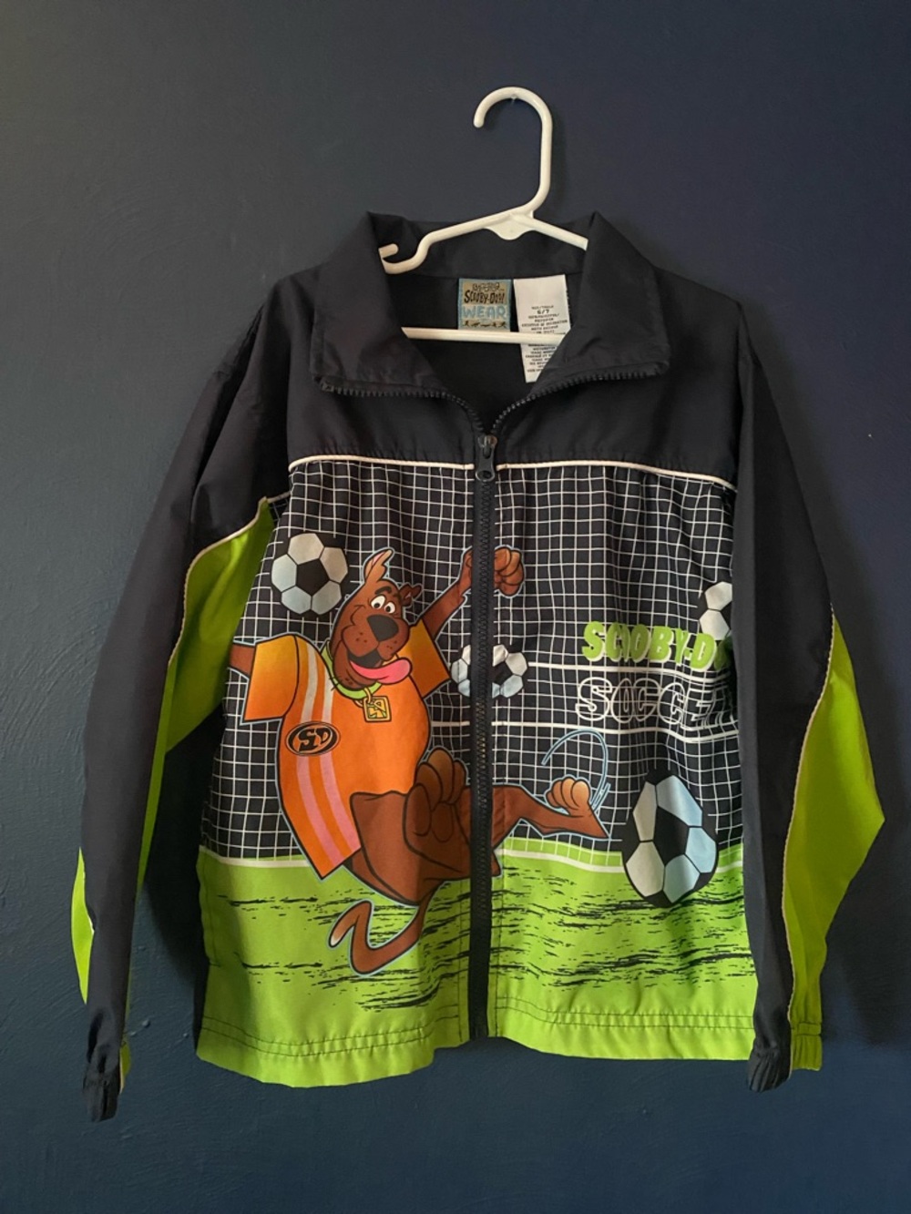 Cartoon Network Scooby Doo Wear Soccer Vintage Kids Windbreaker Size 6/7